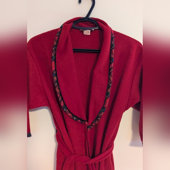 Vintage Red Robe with Tartan Trim - Youth Size 14 - Picture 3 of 5